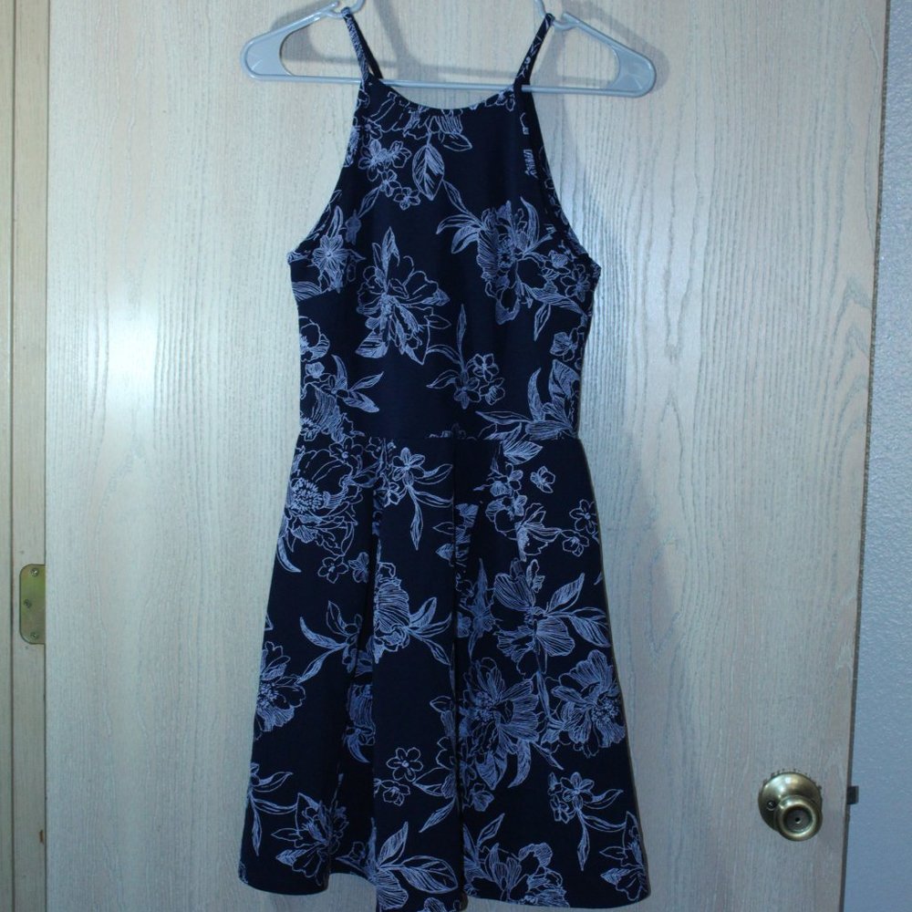 SOPRANO Navy and Floral Mini Dress